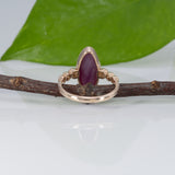14K yellow gold star ruby ring