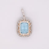 Pia 4.9Ct Santa Maria Aquamarine & Natural Diamond Pendant in Solid 14K Gold: Ocean Blue Fine Jewelry