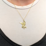 Estate 14K Yellow Gold Golden Eagle Pendant