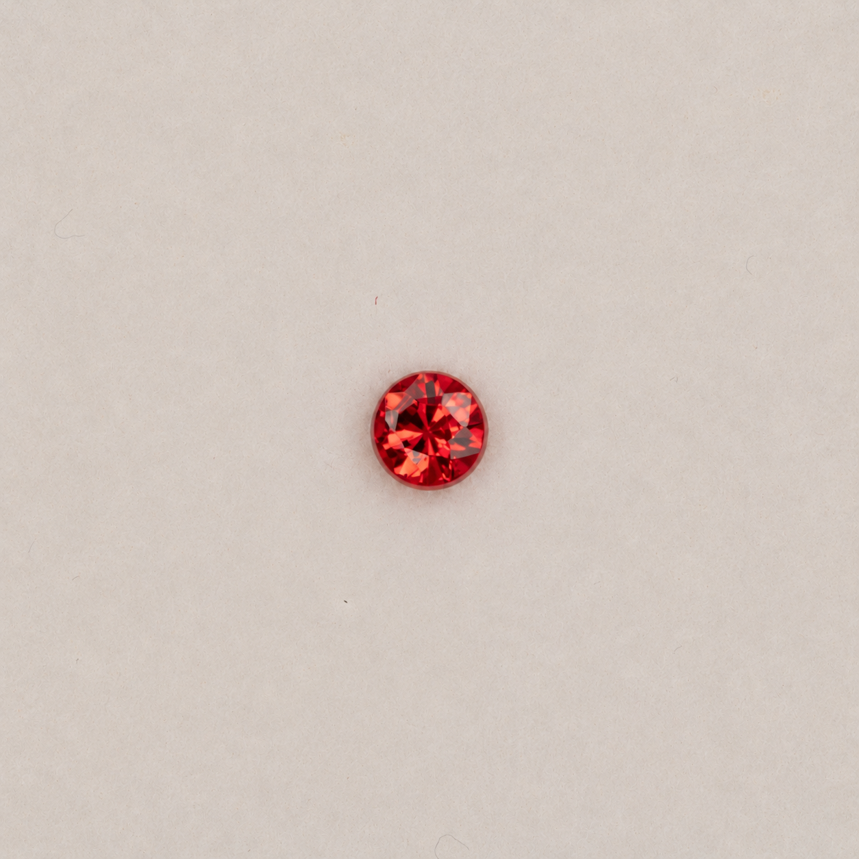 0.12 carat natural orange sapphire, round 3mm Ceylon loose gemstone
