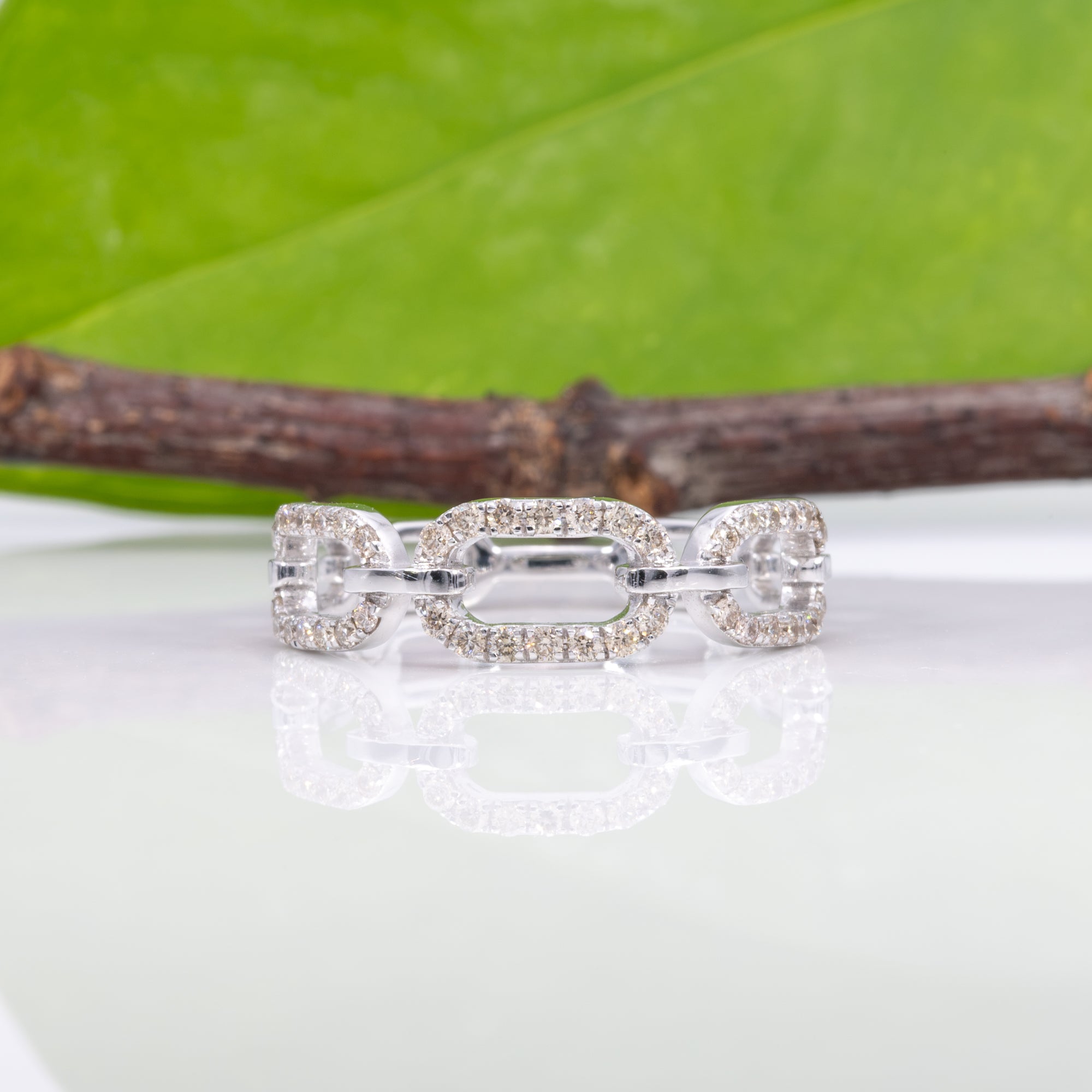 14K white gold diamond band