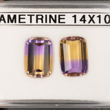 Natural Earth Mined Ametrine Loose Gemstone – 6.80Ct Cushion Cut Bi-Color Purple & Golden Quartz, 14x10mm Rare Collector Gem