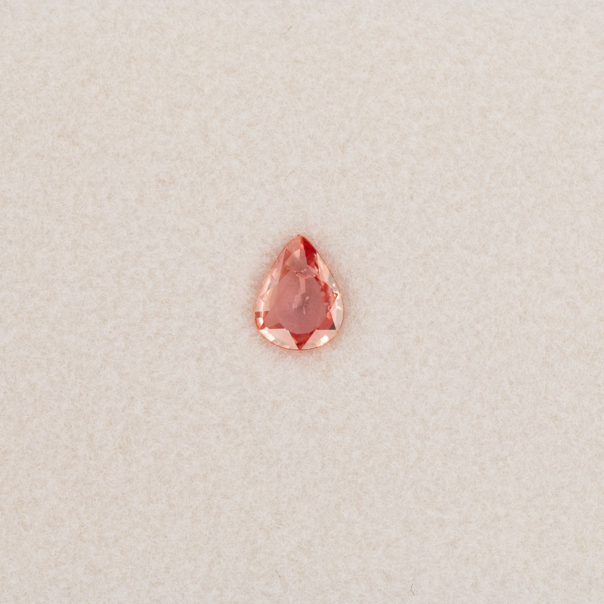 0.36 carat natural padparadscha sapphire, pear 6x4.5mm pink-orange loose gemstone