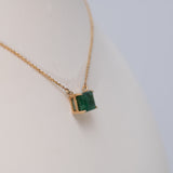 14K Yellow Gold Zambian Emerald Necklace