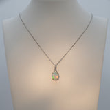 Natural 2.3ct Ethiopian Pendant Necklace with Earth Mined Diamond Accents in Solid 14K Gold – 10x8mm Gemstone Jewelry