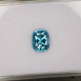 Natural Cambodian Blue Zircon Cushion Cut 10.4x8.1x6.2mm 5.6ct Loose Gemstone