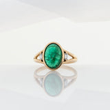 2.4Ct Zambian Emerald Ring with Diamond Accents in Solid 14K Gold – Oval Cut 11x8mm Vivid Green Gemstone Ring