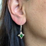 Charmi 14K Yellow Gold Tsavorite Garnet Diamond Earrings | Oval Shape 7.2x5.2mm