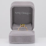 14K yellow gold sphene ring with diamond halo