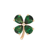 Elodie 1.1Ct Tsavorite Pendant with Earth Mined Diamond Accents: Solid 14K Gold, 5x4mm