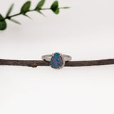 mila 14k white gold 1.65cts boulder opal diamond ring | fancy shape 9x7mm