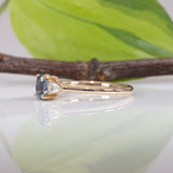 14K yellow gold montana sapphire ring