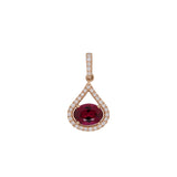 Ridhima 1Ct Rubellite Tourmaline Pendant with Natural Diamond Accents in Solid 14K Gold:  Elegant Pink Gemstone Pendant