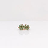 Sunniva 14K Solid Gold Namibian Demantoid Martini Solitaire Studs - Round 4mm