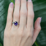 Simone 2.6Ct Amethyst Solitaire Ring with Bezel Setting: Solid 14K Gold, Oval 10x8mm
