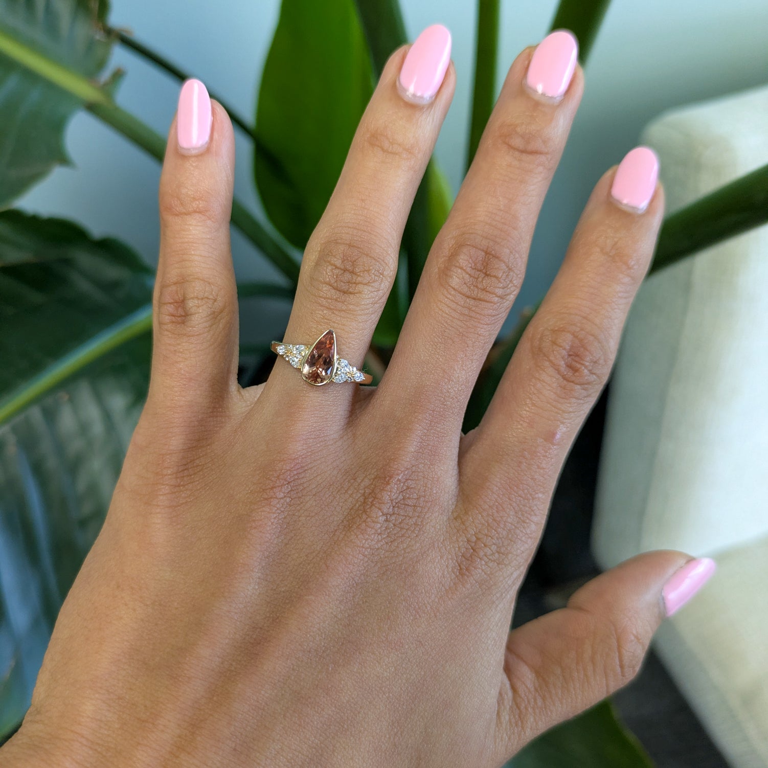 14K yellow gold imperial topaz ring