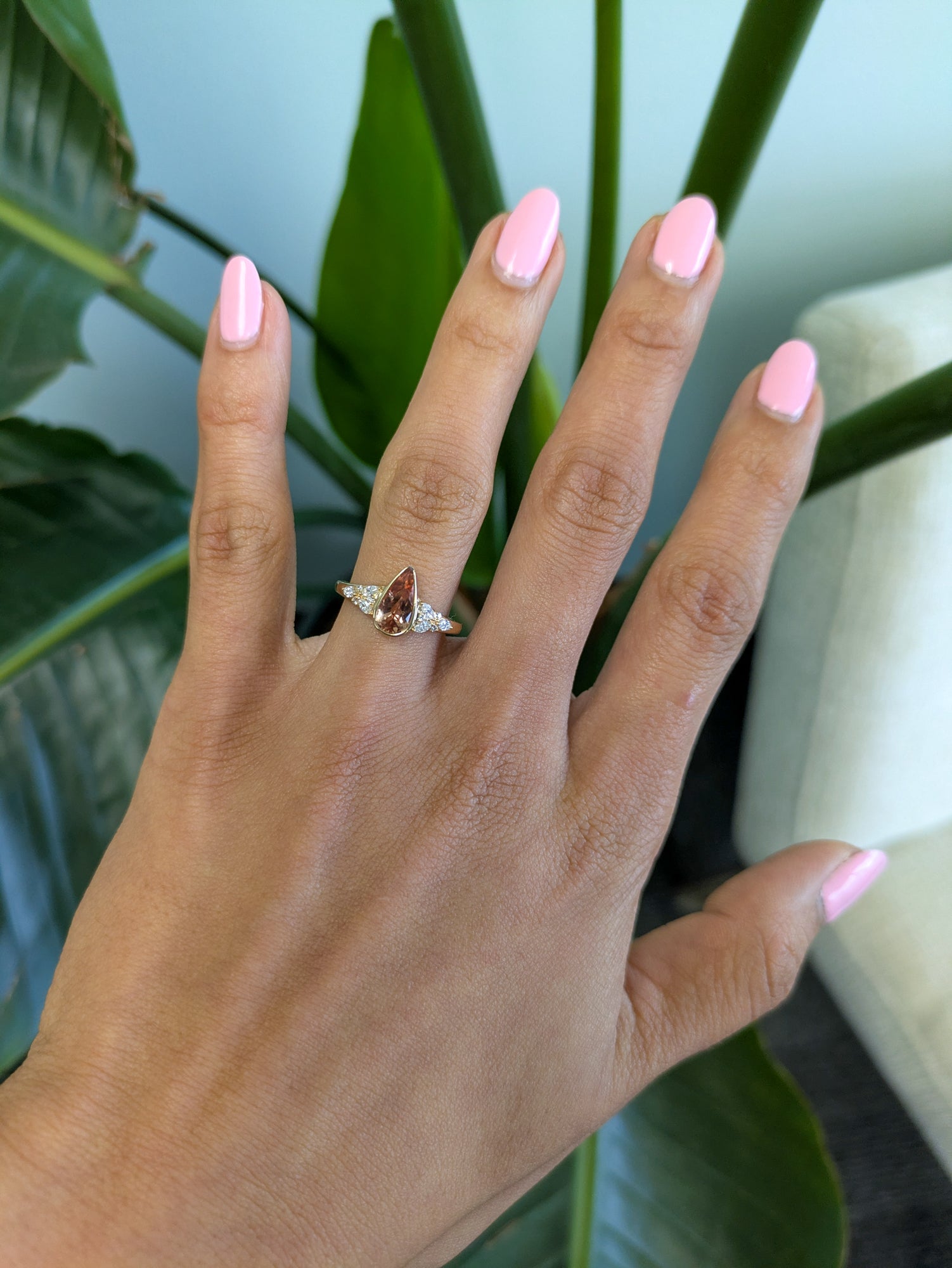 14K yellow gold imperial topaz ring