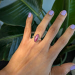 14K yellow gold star ruby ring