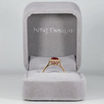14K yellow gold GIA Mozambique ruby ring with diamond accents