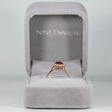 14K yellow gold GIA Mozambique ruby ring with diamond accents