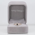 14K yellow gold black diamond ring