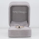 14K yellow gold black diamond ring