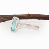 Ariana Solid 14k Gold Paraiba Color Afghan Tourmaline Ring with Natural Diamonds Accents
