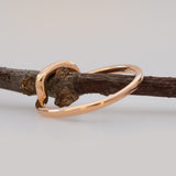 Minimalist Modern Contour Band: Solid 14K Gold Curved Stackable Ring for Engagement & Layering