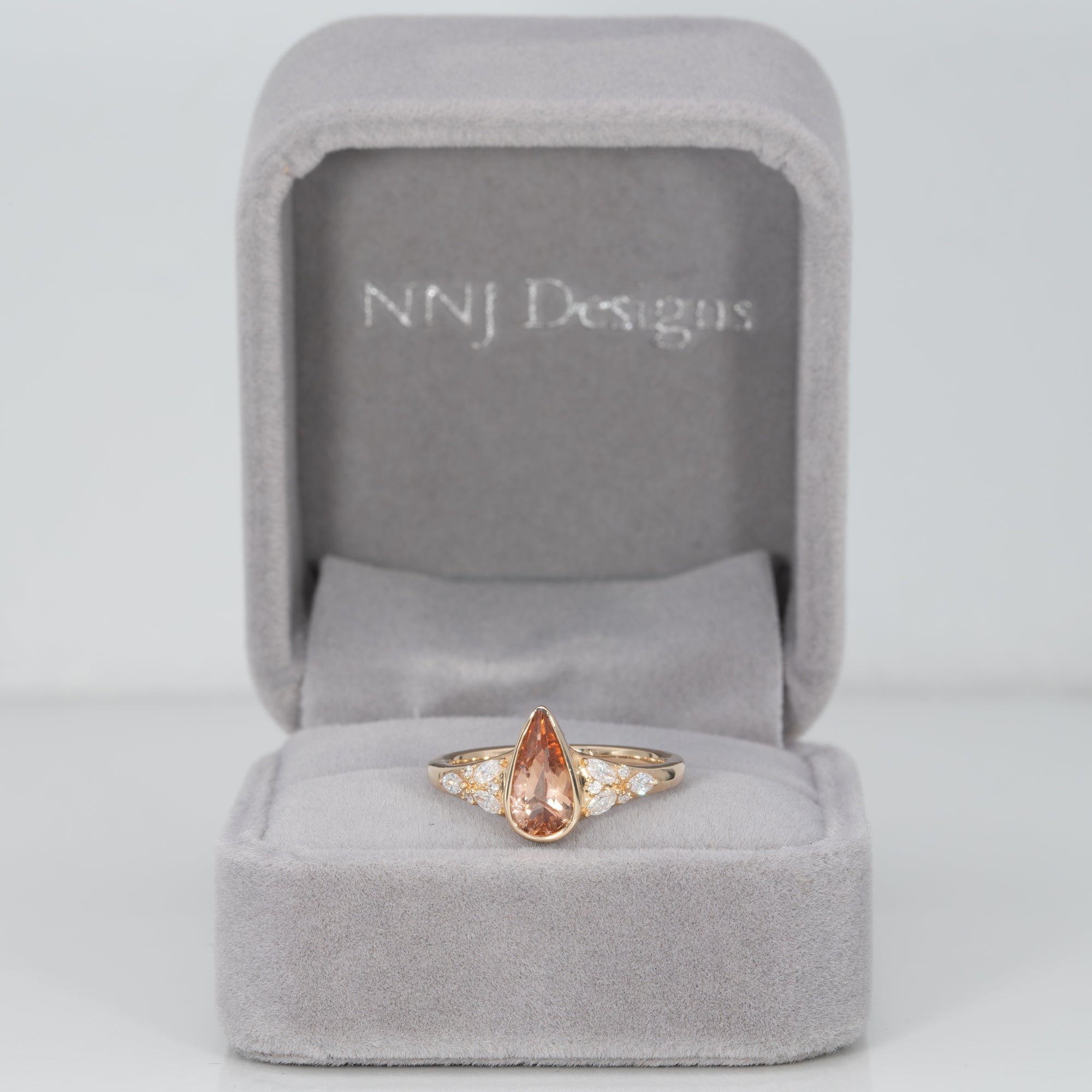 14K yellow gold imperial topaz ring