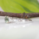 14K white gold montana sapphire ring