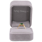 14K yellow gold tsavorite garnet ring with diamond accents