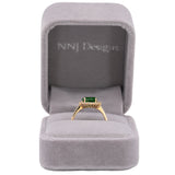 14K yellow gold tsavorite garnet ring with diamond accents
