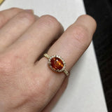 Angel Series East West Oval Ring Setting in 14K Solid Gold with a Natural Diamond Halo | Oval Shape 7x5 8x6 9x7 Customizable