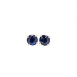 Four Prong Round Blue Sapphire Stud Earrings for Women | Stud Earrings