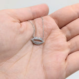 Sparkling Diamond Lip Necklace: Solid 14k White Gold Pendant With Attached Chain