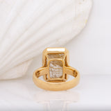Isla Golden Rutilated Quartz Ring in Solid 18K Yellow Gold | Emerald cut 17x11mm | Solitaire Ring | Statement Ring