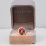 14K yellow gold star ruby ring