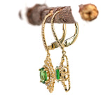 Charmi 14K Yellow Gold Tsavorite Garnet Diamond Earrings | Oval Shape 7.2x5.2mm