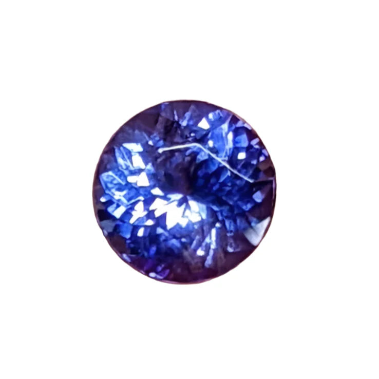 0.55 carat natural tanzanite, round 5mm blue violet loose gemstone