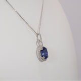 14K white gold tanzanite pendant