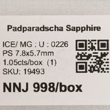 1.05 carat natural padparadscha sapphire pear 7.8x5.7mm loose gemstone – view 2