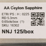0.65 carat natural blue sapphire round 5.5mm loose gemstone – view 2