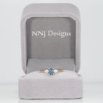 14K yellow gold montana sapphire ring
