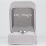 14K yellow gold montana sapphire ring