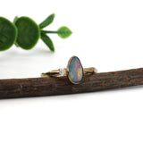 Jenna 14K Yellow Gold Boulder Opal Diamond Ring | Fancy 9.5x5.5mm