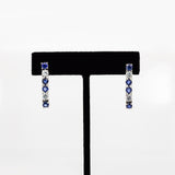 Lupita Blue Sapphire Earrings with Lab Created Diamond Accents: Solid 14k Gold