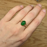 3ct Statement Emerald Ring w Natural Diamond Accents in 14K Gold | OV 11x8mm