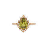 Lauren 14K Yellow Gold Sphene and Natural Diamond Ring | PE 9x7mm