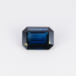 1.00 carat natural midnight blue sapphire, emerald cut 7x5mm loose gemstone