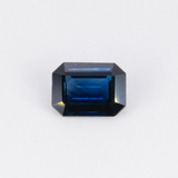 1.00 carat natural midnight blue sapphire, emerald cut 7x5mm loose gemstone
